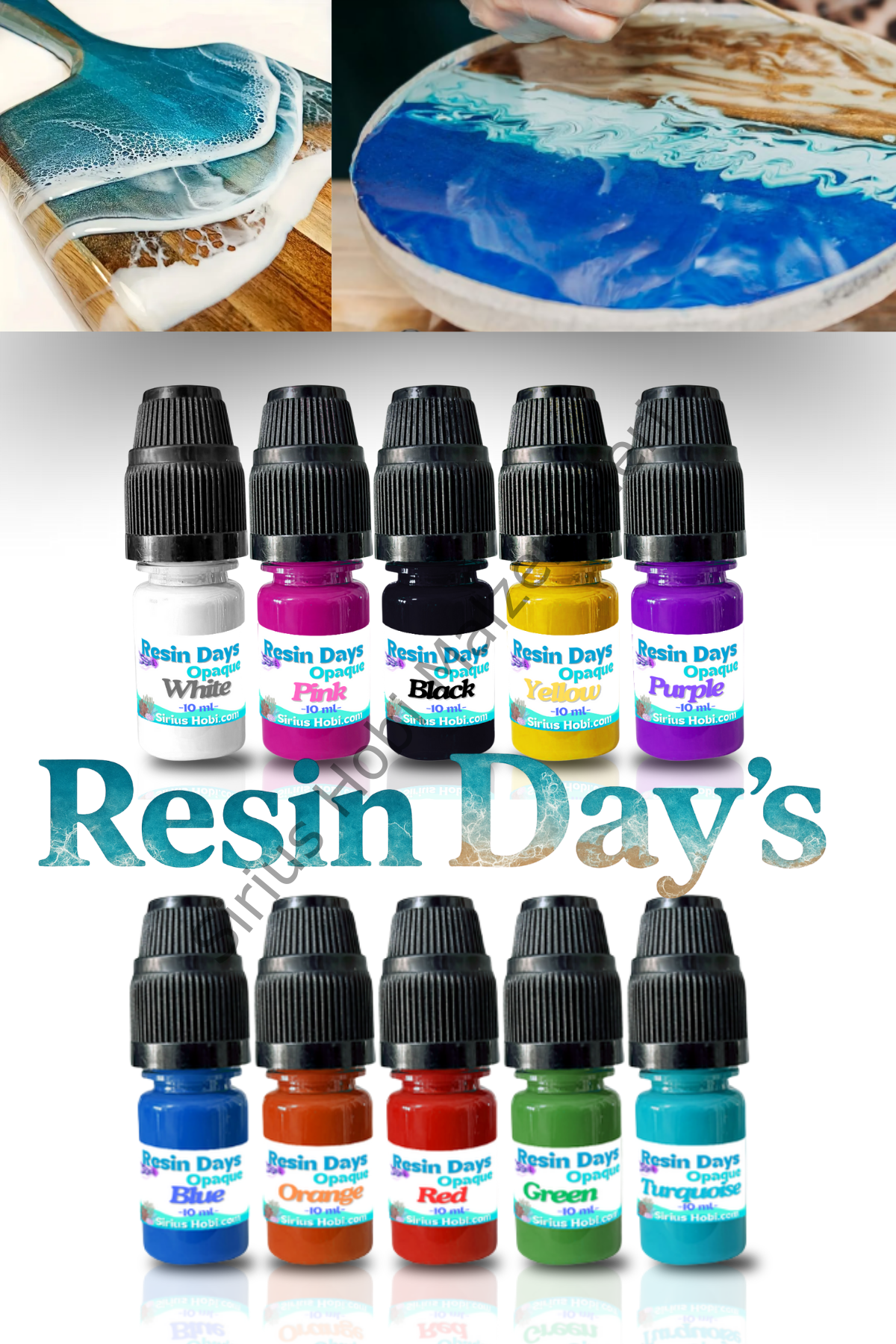 Resin Day's Opak ve Transparan Epoksi Renkli Pigment Boya – 10 ml UV Reçine Uyumlu