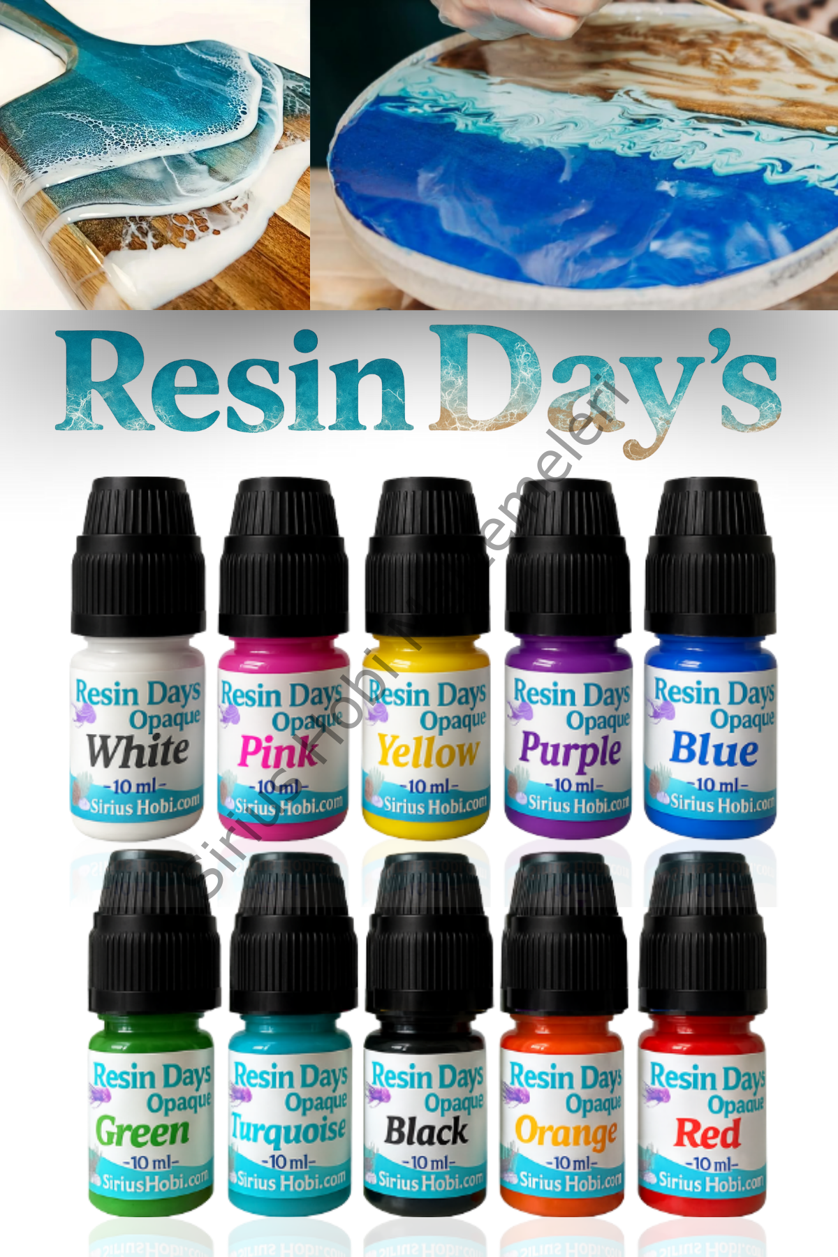 Resin Day's Opak ve Transparan Epoksi Renkli Pigment Boya – 10 ml UV Reçine Uyumlu