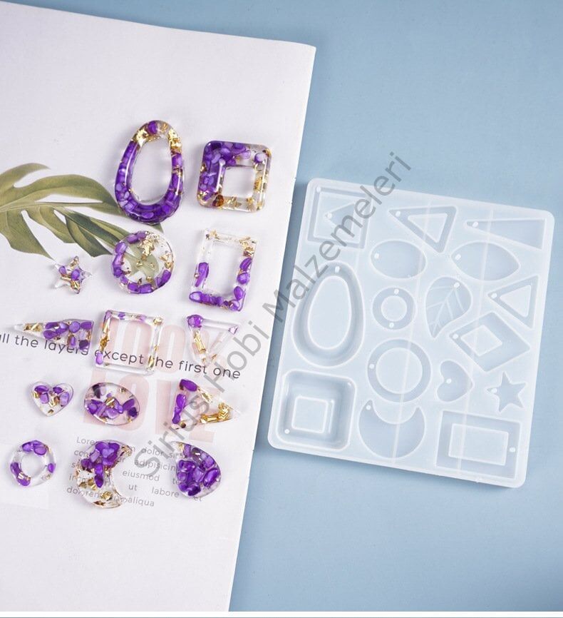 Epoksi Reçine Kolye Küpe Silikon  Kalıbı