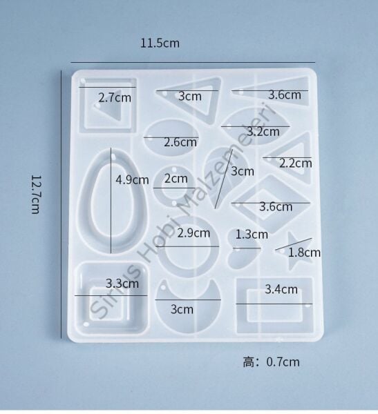 Epoksi Reçine Kolye Küpe Silikon  Kalıbı