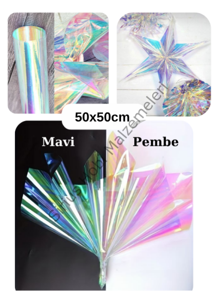 Epoksi Reçine için Hologram Folyosu 1 adet 50x25 cm