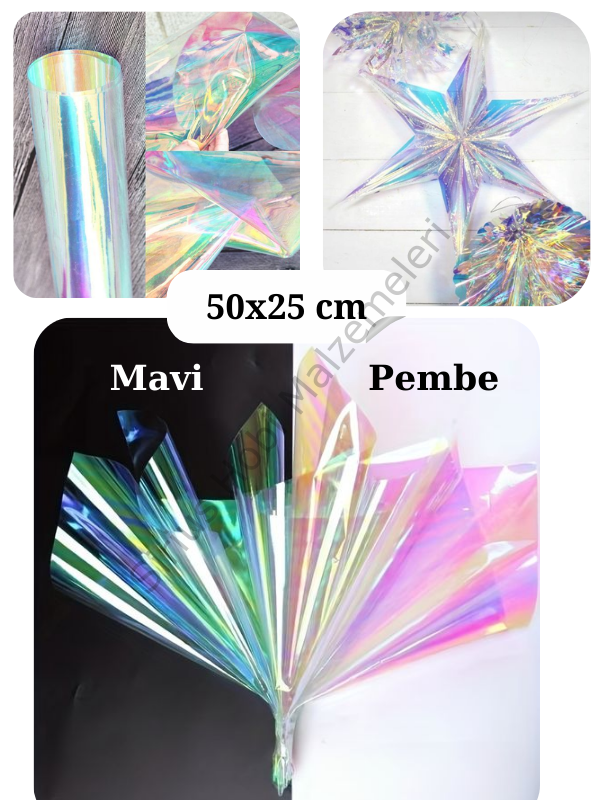 Epoksi Reçine için Hologram Folyosu 1 adet 50x25 cm