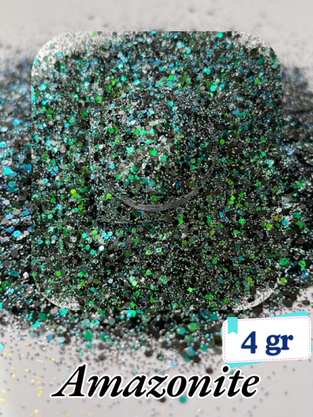 Epoksi- Mum-Makyaj-Tırnak-Sabun Simi Pulu Glitter Amazonite 4 gr