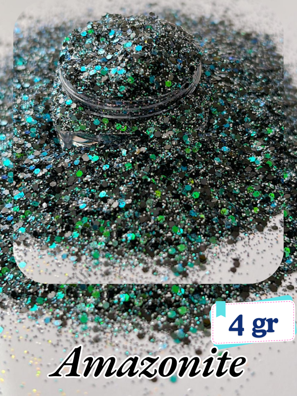 Epoksi- Mum-Makyaj-Tırnak-Sabun Simi Pulu Glitter Amazonite 4 gr