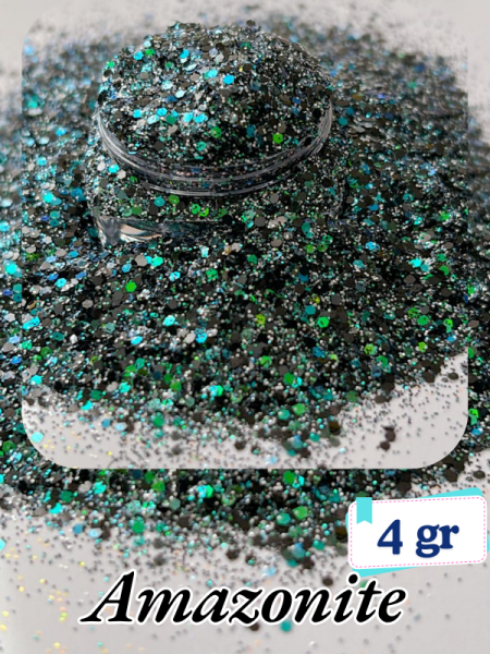 Epoksi- Mum-Makyaj-Tırnak-Sabun Simi Pulu Glitter Amazonite 4 gr