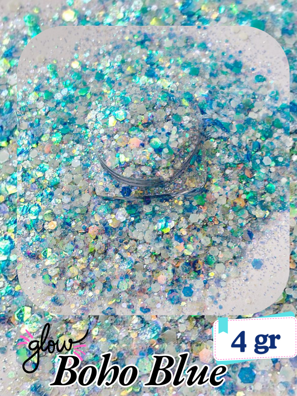 Epoksi- Mum-Makyaj-Tırnak-Sabun Simi Pulu Glitter Boho Blue 4 gr
