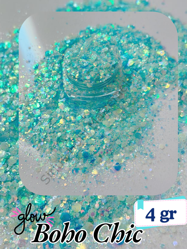 Epoksi- Mum-Makyaj-Tırnak-Sabun Simi Pulu Glitter Boho Chic 4 gr