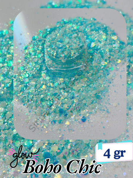 Epoksi- Mum-Makyaj-Tırnak-Sabun Simi Pulu Glitter Boho Chic 4 gr