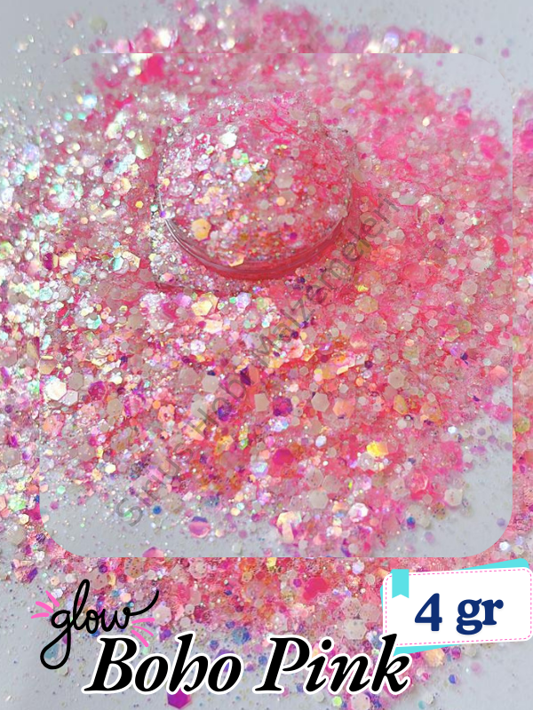 Epoksi- Mum-Makyaj-Tırnak-Sabun Simi Pulu Glitter Boho Pink 4 gr