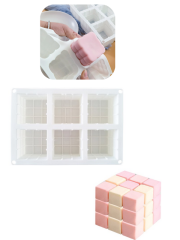 Epoksi Mum Rubik Küp Kalıbı 6 lı