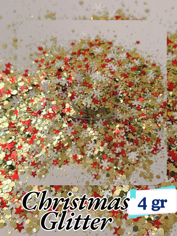 Epoksi- Mum-Makyaj-Tırnak-Sabun Simi Pulu Glitter Christmas Glitter 4 gr