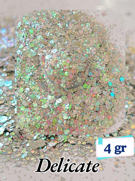 Epoksi- Mum-Makyaj-Tırnak-Sabun Simi Pulu Glitter Delicate 4 gr