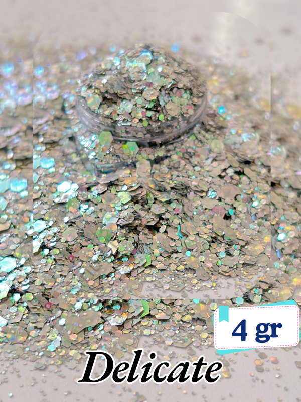 Epoksi- Mum-Makyaj-Tırnak-Sabun Simi Pulu Glitter Delicate 4 gr