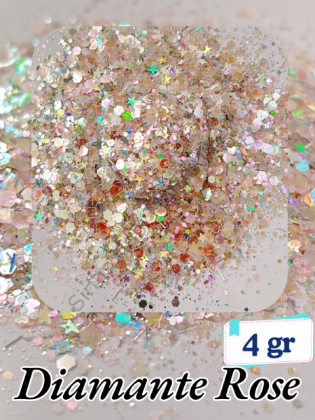 Epoksi- Mum-Makyaj-Tırnak-Sabun Simi Pulu Glitter Diamante Rose 4 gr