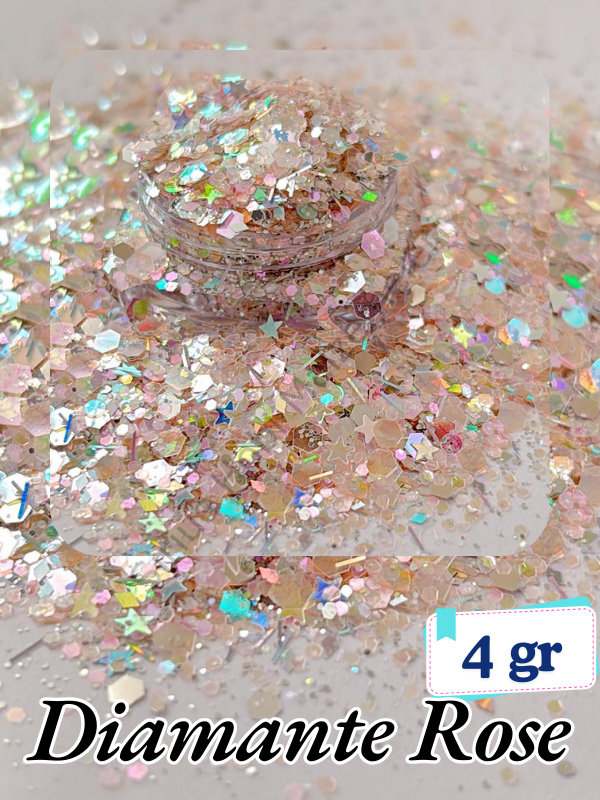 Epoksi- Mum-Makyaj-Tırnak-Sabun Simi Pulu Glitter Diamante Rose 4 gr