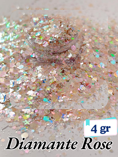 Epoksi- Mum-Makyaj-Tırnak-Sabun Simi Pulu Glitter Diamante Rose 4 gr