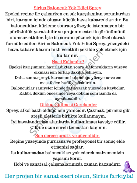 Epoksi Reçine Baloncuk Yok edici Sprey 30ml