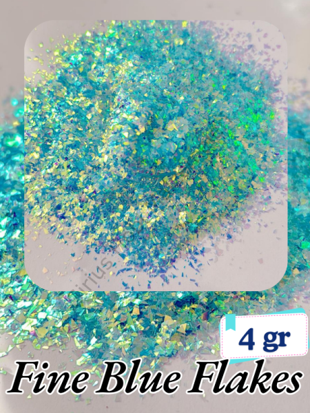 Epoksi- Mum-Makyaj-Tırnak-Sabun Simi Pulu Fine Flakes Blue 4 gr