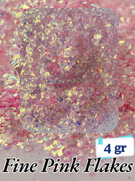 Epoksi- Mum-Makyaj-Tırnak-Sabun Simi Pulu Fine Flakes Pink 4 gr