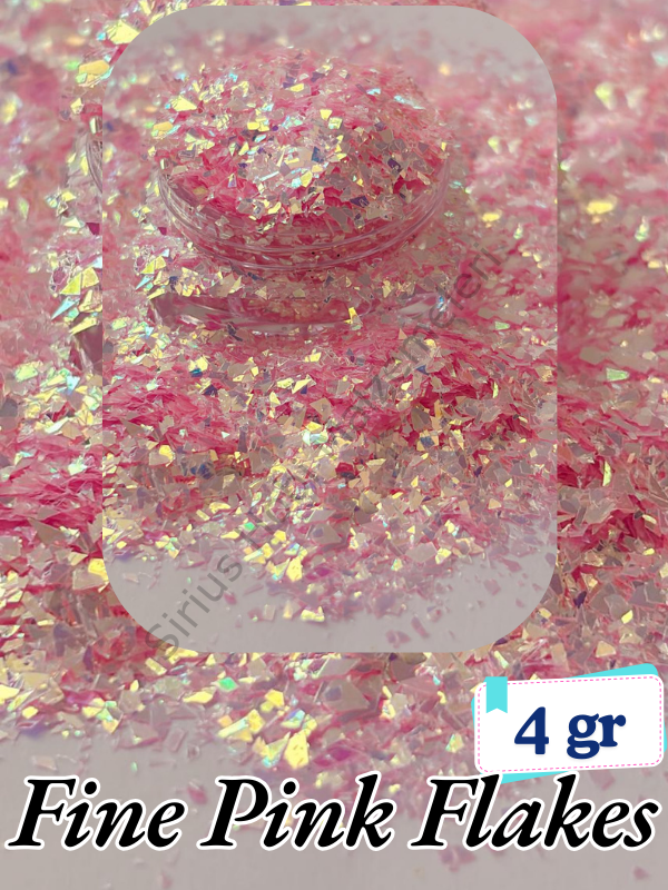 Epoksi- Mum-Makyaj-Tırnak-Sabun Simi Pulu Fine Flakes Pink 4 gr