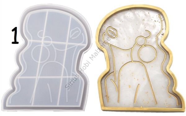 Epoksi Kız Silüeti Silikon Tepsi Sunumluk Yüzüklük  Kalıpları