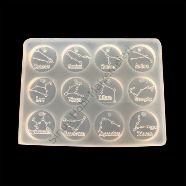 Epoksi Burç Anahtarlık Kolye Küpe Kalıbı