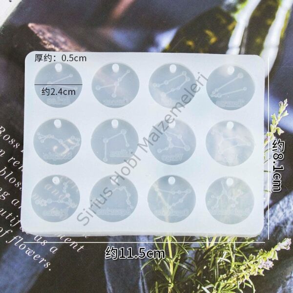 Epoksi Burç Anahtarlık Kolye Küpe Kalıbı