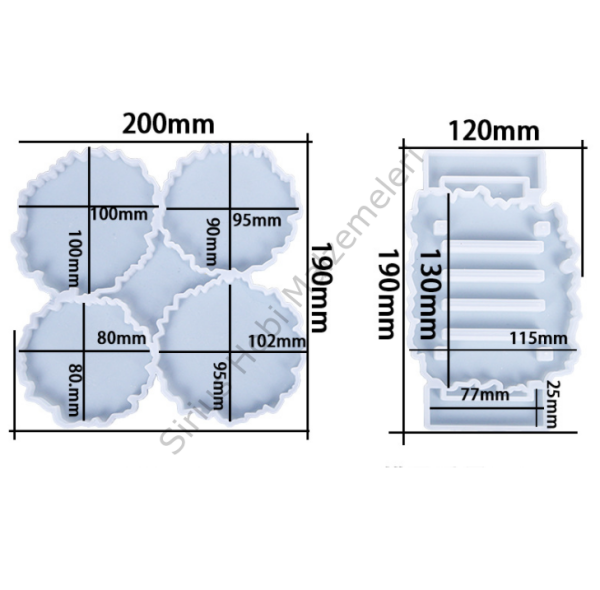 Epoksi Bardak Altlığı Kalıbı Seti