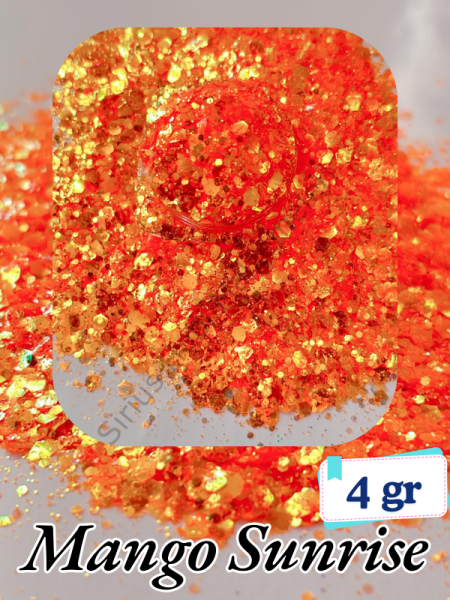 Epoksi- Mum-Makyaj-Tırnak-Sabun Simi Pulu Mango Sunrise