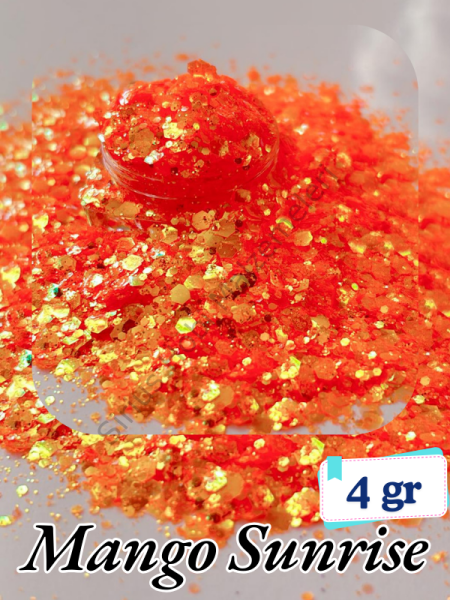 Epoksi- Mum-Makyaj-Tırnak-Sabun Simi Pulu Mango Sunrise