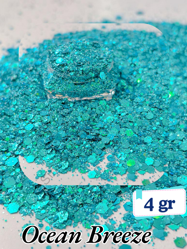 Epoksi- Mum-Makyaj-Tırnak-Sabun Simi Pulu Ocean Breeze 4 gr