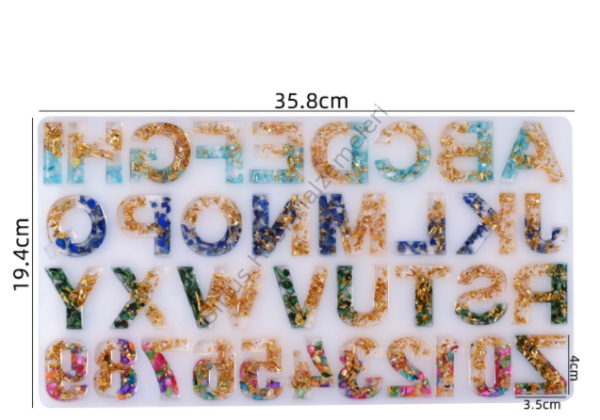 Epoksi Reçine Büyük  Ters Delikli Harf Silikon Kalıbı