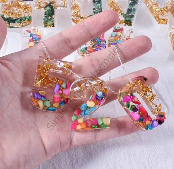 Epoksi Reçine Büyük  Ters Delikli Harf Silikon Kalıbı