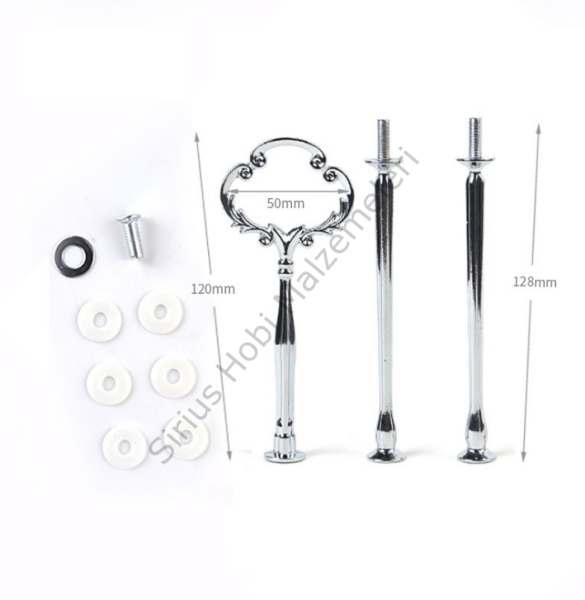 Epoksi 3 katlı Sunumluk Aparatı Silver