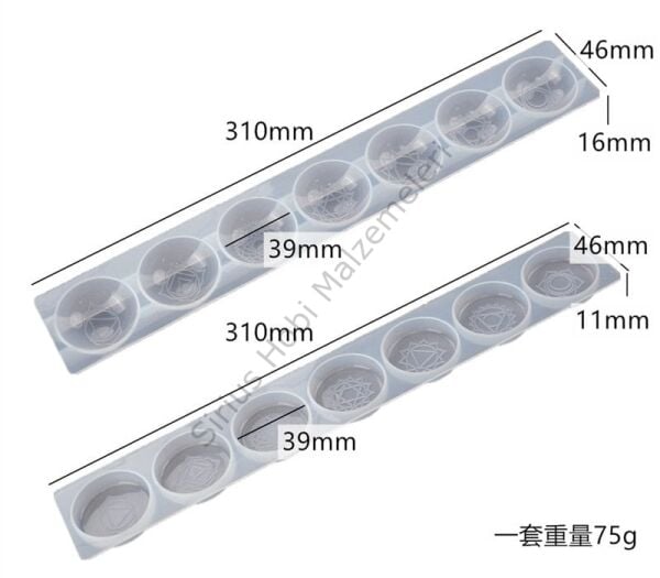 Epoksi Reçine 7 Çakra Dekoratif Silikon Kalıbı 2 li set