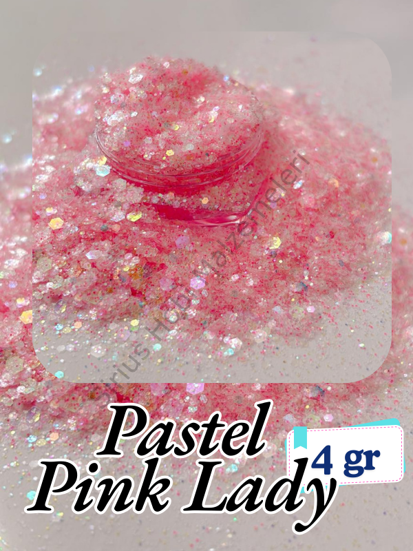 Epoksi- Mum-Makyaj-Tırnak-Sabun Simi Pulu Pastel Pink Lady 4 gr