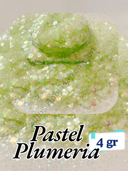 Epoksi- Mum-Makyaj-Tırnak-Sabun Simi Pulu Pastel Plumeria 4 gr