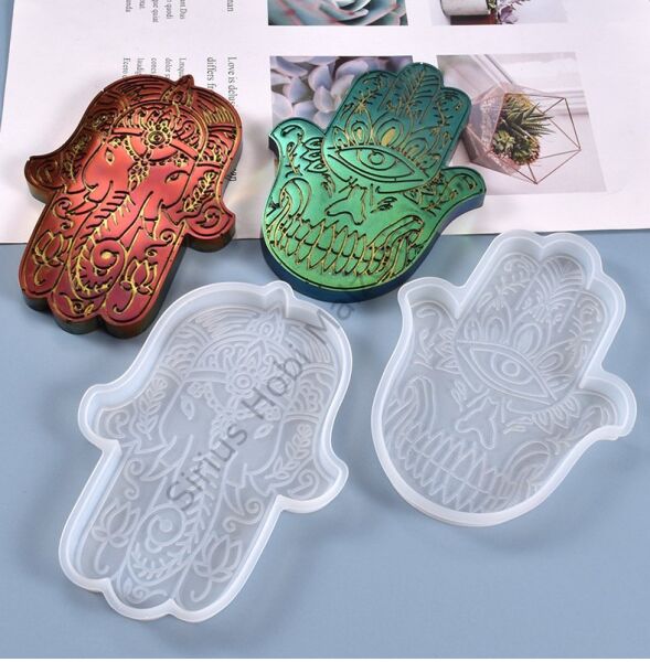 Epoksi Reçine İçin Hamsa El & Ganesha Silikon Kalıp Seti – Nazar Eli Dekoratif Döküm Kalıbı