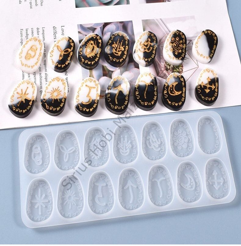 Epoksi Rune Enerji Taşları Kalıbı