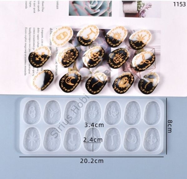 Epoksi Rune Enerji Taşları Kalıbı