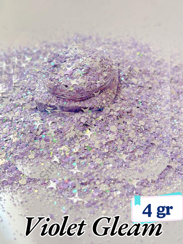 Epoksi- Mum-Makyaj-Tırnak-Sabun Simi Pulu Violet Gleam 4 gr