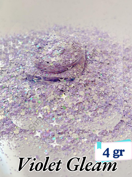 Epoksi- Mum-Makyaj-Tırnak-Sabun Simi Pulu Violet Gleam 4 gr