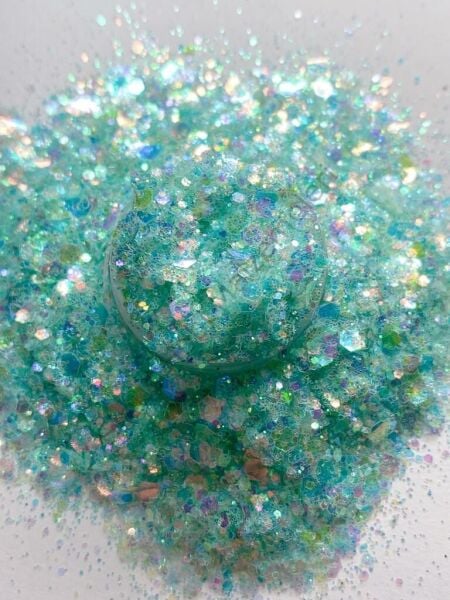 Epoksi Chunky Glitters Opal Green 4 gr
