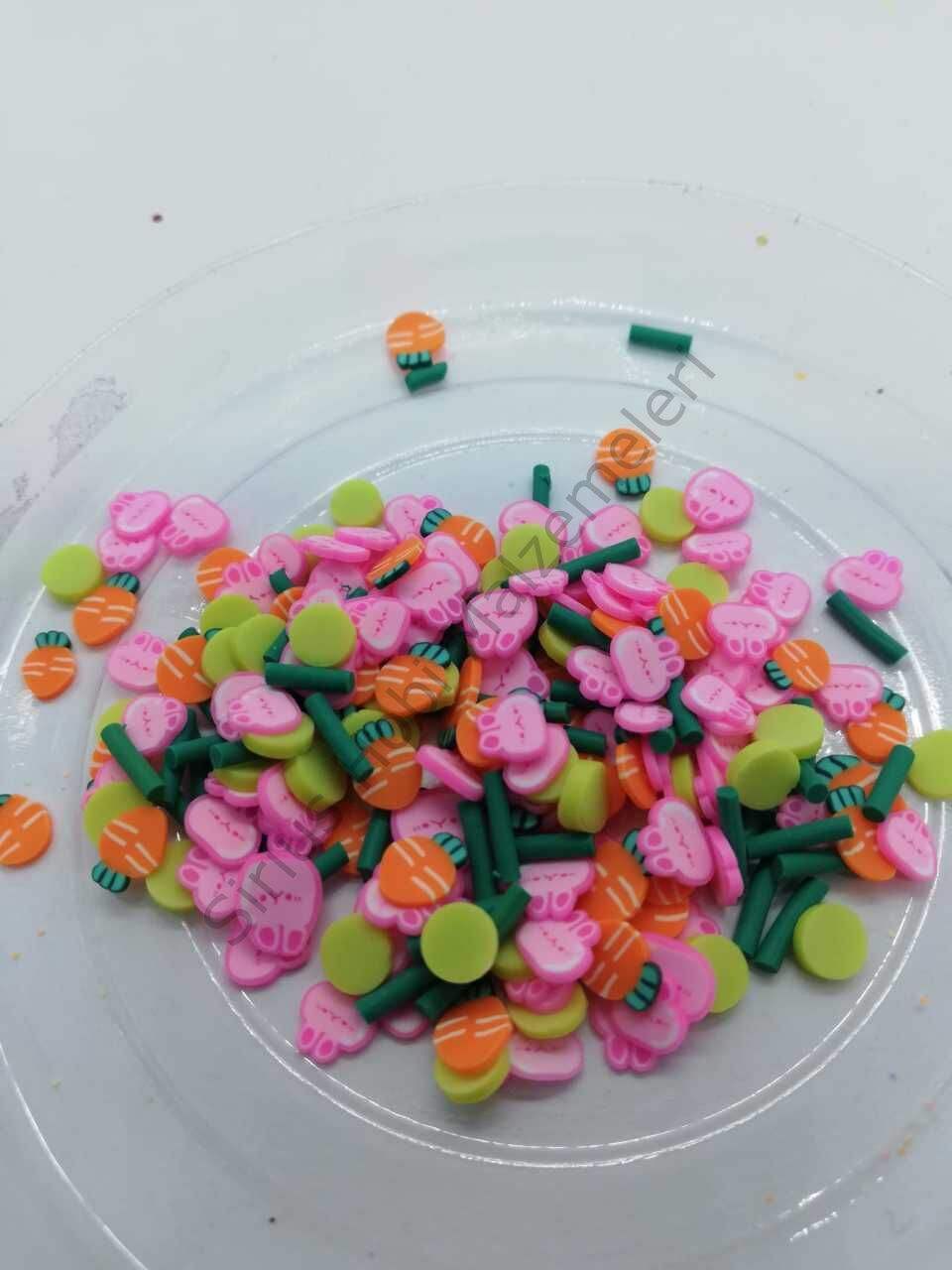 Epoksi Polimer Kil Süslemeler (Fimo Dilimleri) Tavşan  4gr