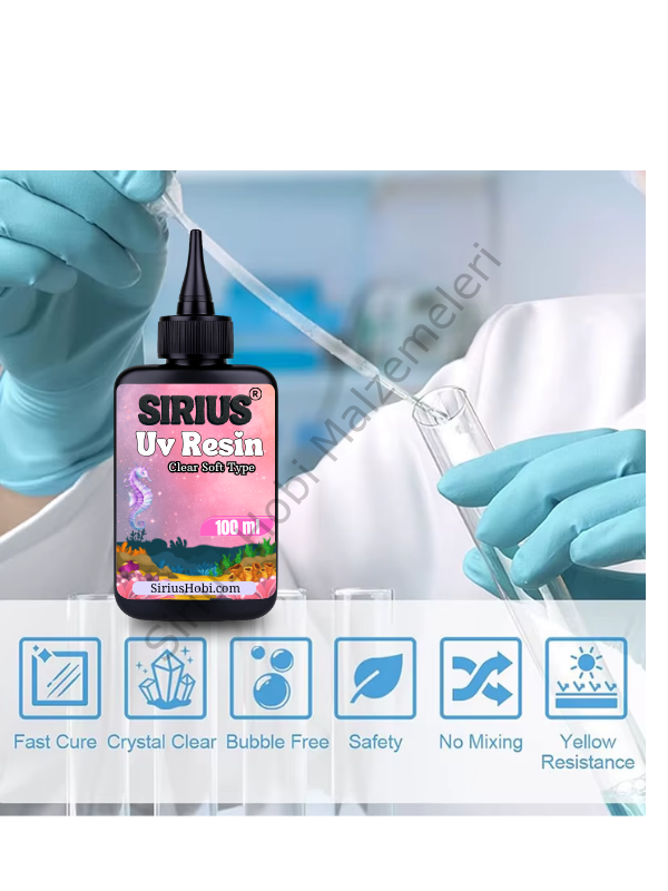 Sirius Soft Tip UV Reçine (Esnek yapı – Yarı elastik)-Hızlı Kürleşen 100ml