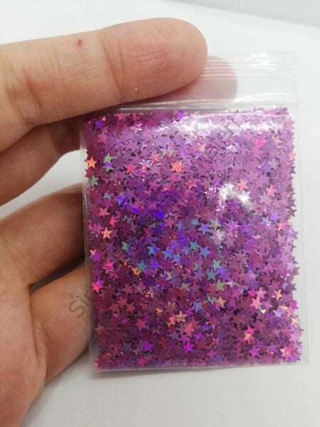 Epoksi Glitters Purple Rose Stars 5 gr