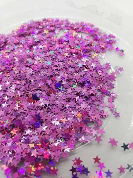 Epoksi Glitters Purple Rose Stars 5 gr
