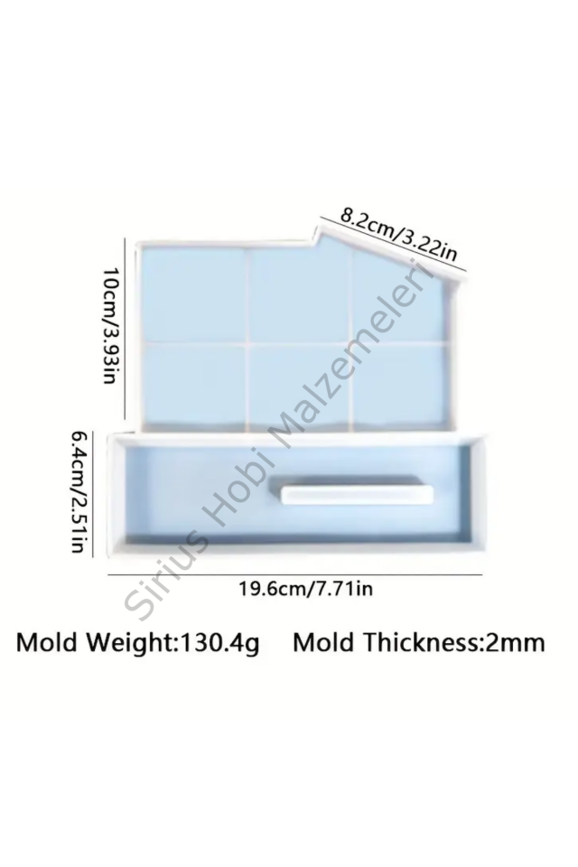 Epoksi Reçine Alçı Eğik Model Masaüstü İsimlik Fotoğraflık Kalıbı