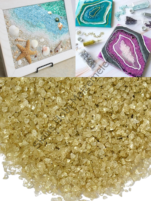 Epoksi Cam Kırıkları Sedefli Vanilya Gold Extra İnce 100 gr