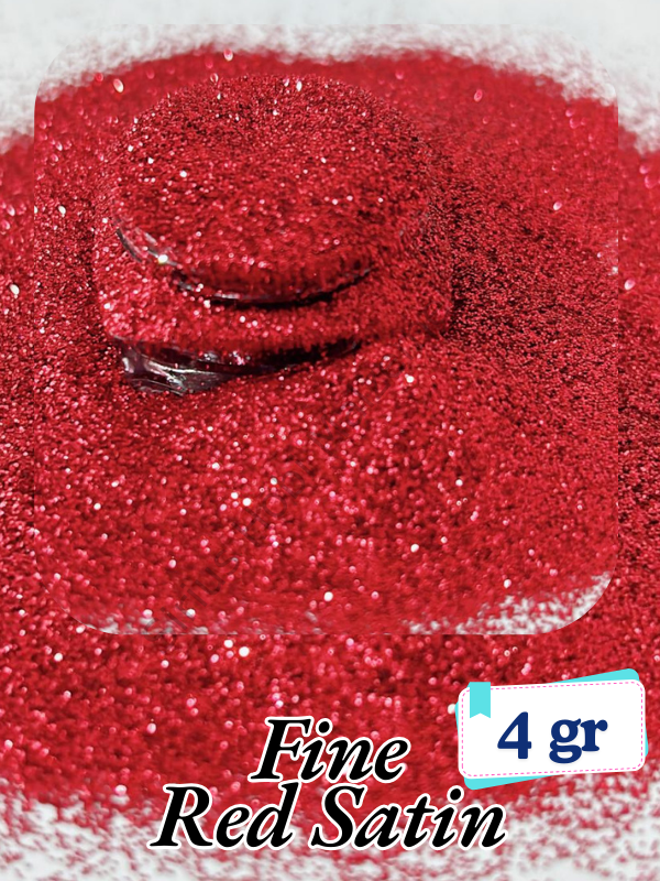 Epoksi- Mum-Makyaj-Tırnak-Sabun Simi Pulu Fine Red Satin 4 gr